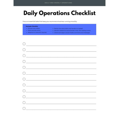 E-Commerce Business Planner | Digital Seller Organizer | Marketing & Inventory Tracker - Social Canvas