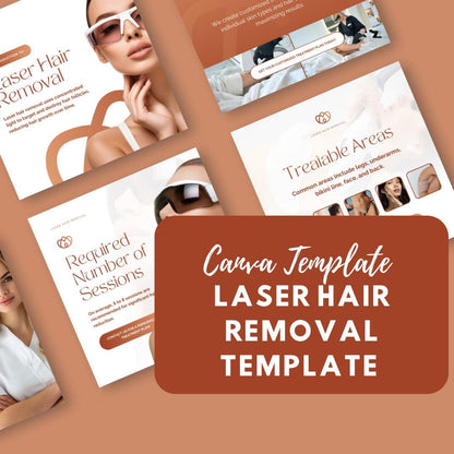 Laser Hair Removal Canva Templates | Social Media Marketing Kit for Beauty & Aesthetics - Social Canvas