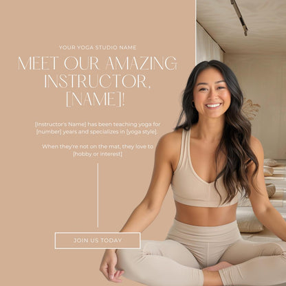Yoga Studio Social Media Templates | Canva Marketing Kit for Instructors & Wellness Coaches - Social Canvas
