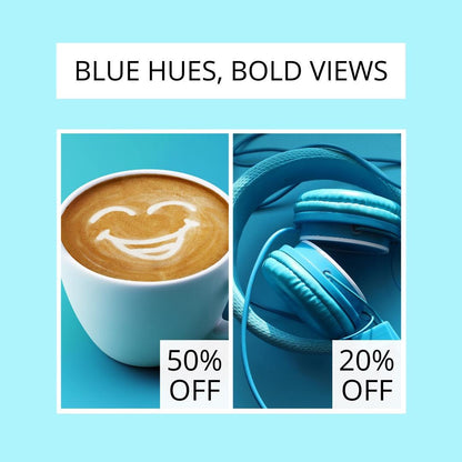 100 Blue Instagram Post Templates Canva | Social Media Graphics | Aesthetic IG Post Templates | Editable & Customizable | Digital Download - Social Canvas