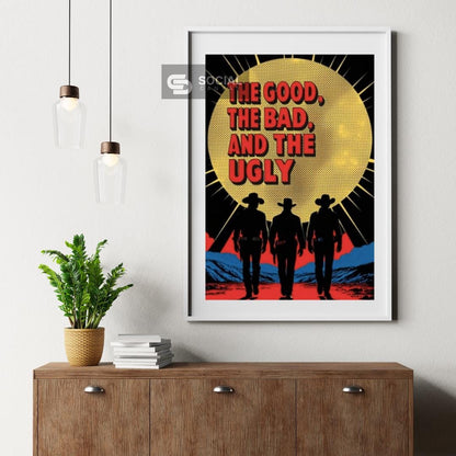 The Good, The Bad, and The Ugly Pop Art Poster - Classic Western Movie Wall Art Decor - Social Canvas