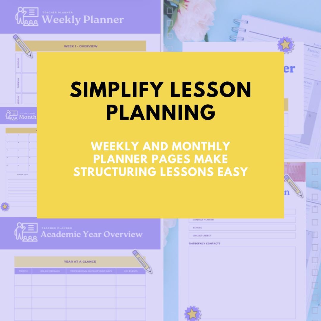 Teacher Planner | Editable Canva Template | Digital & Printable Classroom Organizer - Social Canvas