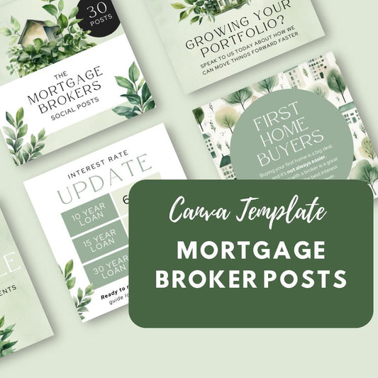 Mortgage Broker Social Media Canva Templates | Real Estate & Home Loan Marketing Kit for Instagram and LinkedIn - Social Canvas