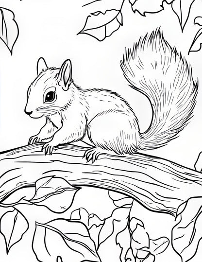 Autumn Animals Coloring Book | 25-Page Canva Template with Woodland Wildlife Designs | Fall-Themed Coloring Pages for All Ages - Social Canvas