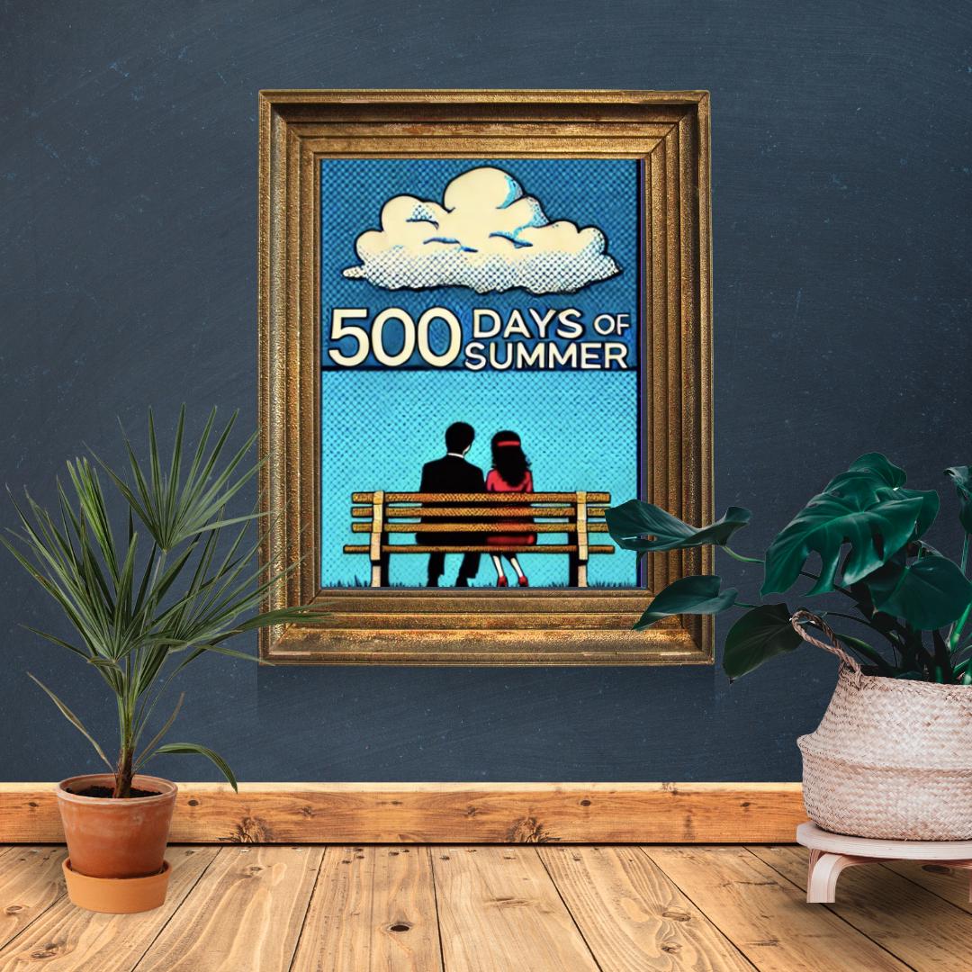 500 Days of Summer Style Pop Art Poster - Romantic Movie Wall Decor - Social Canvas