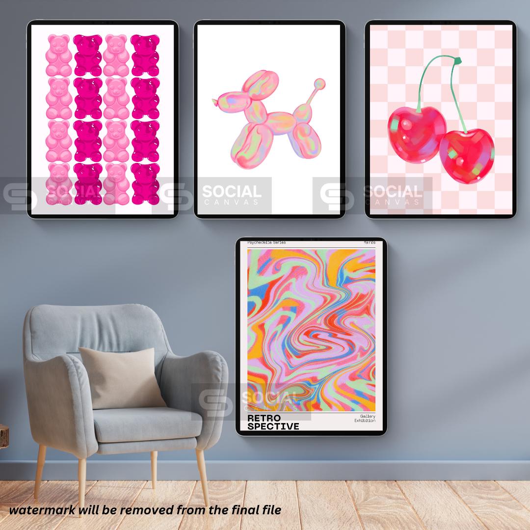 Retro Urban Escape - Vibrant Balcony Pop Art Poster | 600 Pop Art Prints Bundle - Social Canvas