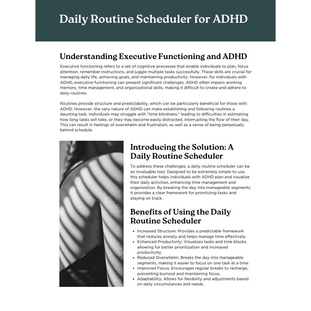 ADHD & Executive Functioning Canva Worksheets | Digital Planner for Focus, Organization and Productivity | ADHD Support PDF - Social Canvas