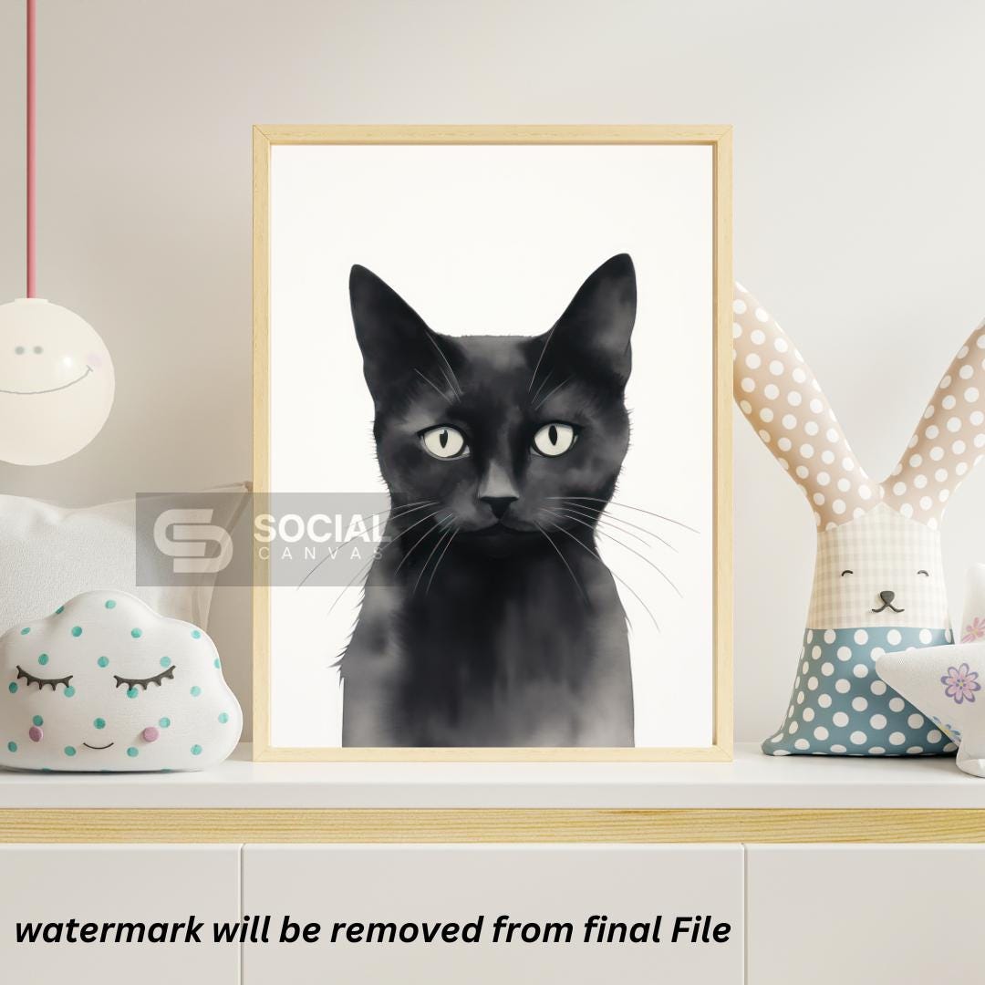 Party Cat Art Print with Festive Hat - Playful Pink Background Wall Decor | 200 Kids Wall Art Prints - Social Canvas