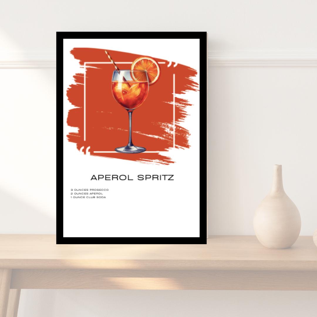 Aperol Spritz Recipe Art Print - Vibrant Cocktail Decor for Home Bars - Social Canvas