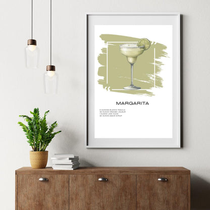 Margarita Recipe Art Print - Classic Cocktail Wall Decor for Home Bars - Social Canvas