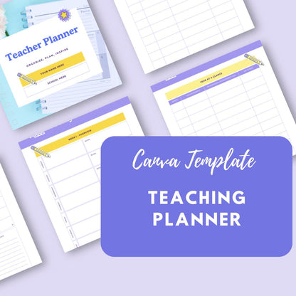 Teacher Planner | Editable Canva Template | Digital & Printable Classroom Organizer - Social Canvas