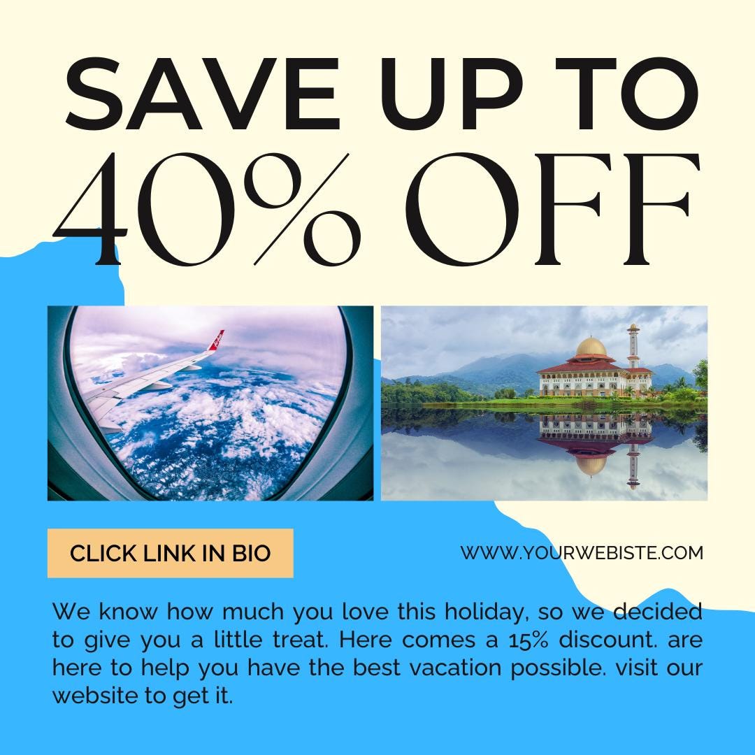 340 Travel Social Media Branding Templates Canva | Instagram and Facebook Posts | Travel Quotes, Tips and Promotions | Digital Download - Social Canvas