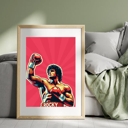 Rocky Style Pop Art Poster - Iconic Boxing Champion Wall Decor - Social Canvas