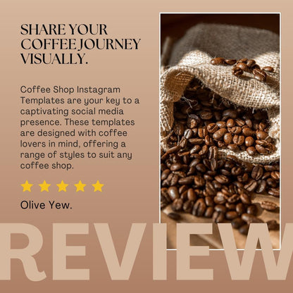 Coffee Shop Instagram Templates | Café Social Media Kit | Social Media Planner, Analytics Guide and 800 Faceless Videos - Social Canvas