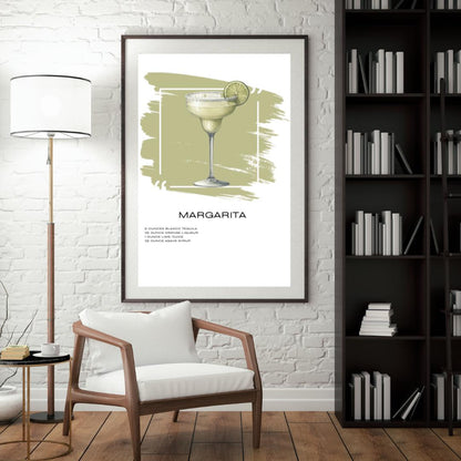 Margarita Recipe Art Print - Classic Cocktail Wall Decor for Home Bars - Social Canvas