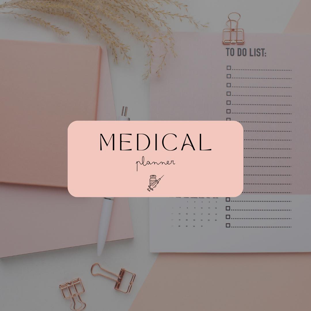 Medical Planner Canva Template | Printable Health Tracker | Doctor Appointment and Medication Log | Wellness and Symptom Journal - Social Canvas