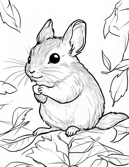 Autumn Animals Coloring Book | 25-Page Canva Template with Woodland Wildlife Designs | Fall-Themed Coloring Pages for All Ages - Social Canvas