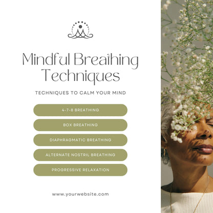 30 Mindfulness Coach Social Media Templates | Editable Canva Templates | Meditation, Self-Care & Wellness Instagram Posts | Instant Download - Social Canvas