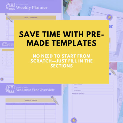 Teacher Planner | Editable Canva Template | Digital & Printable Classroom Organizer - Social Canvas