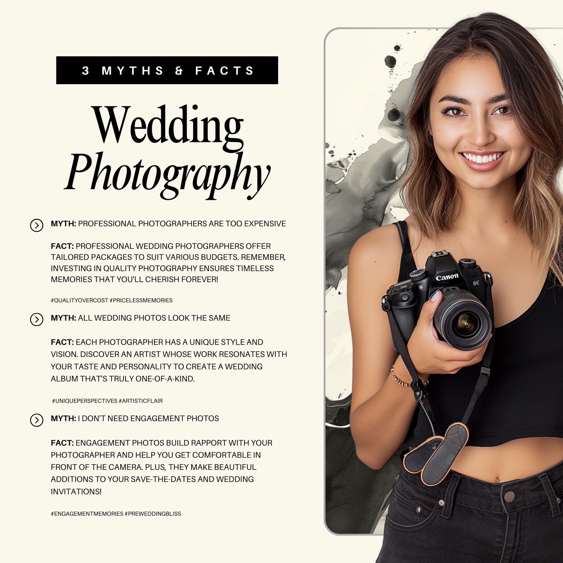 Photography Social Media Canva Templates | Wedding & Portrait Photographer Marketing Kit - Social Canvas