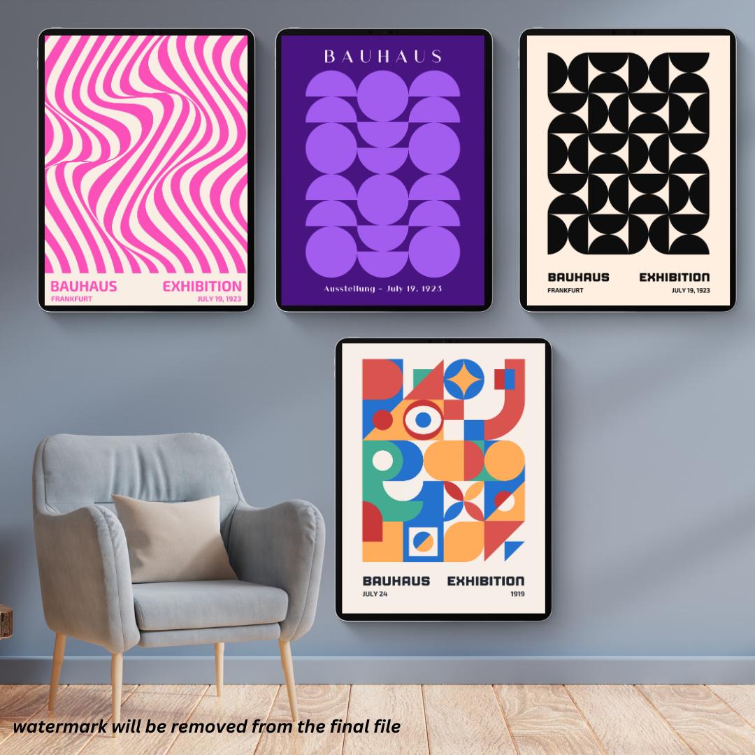 50 Bauhaus Exhibition Posters | Bauhaus Art Prints | 50 Printable Posters Bundle - Social Canvas
