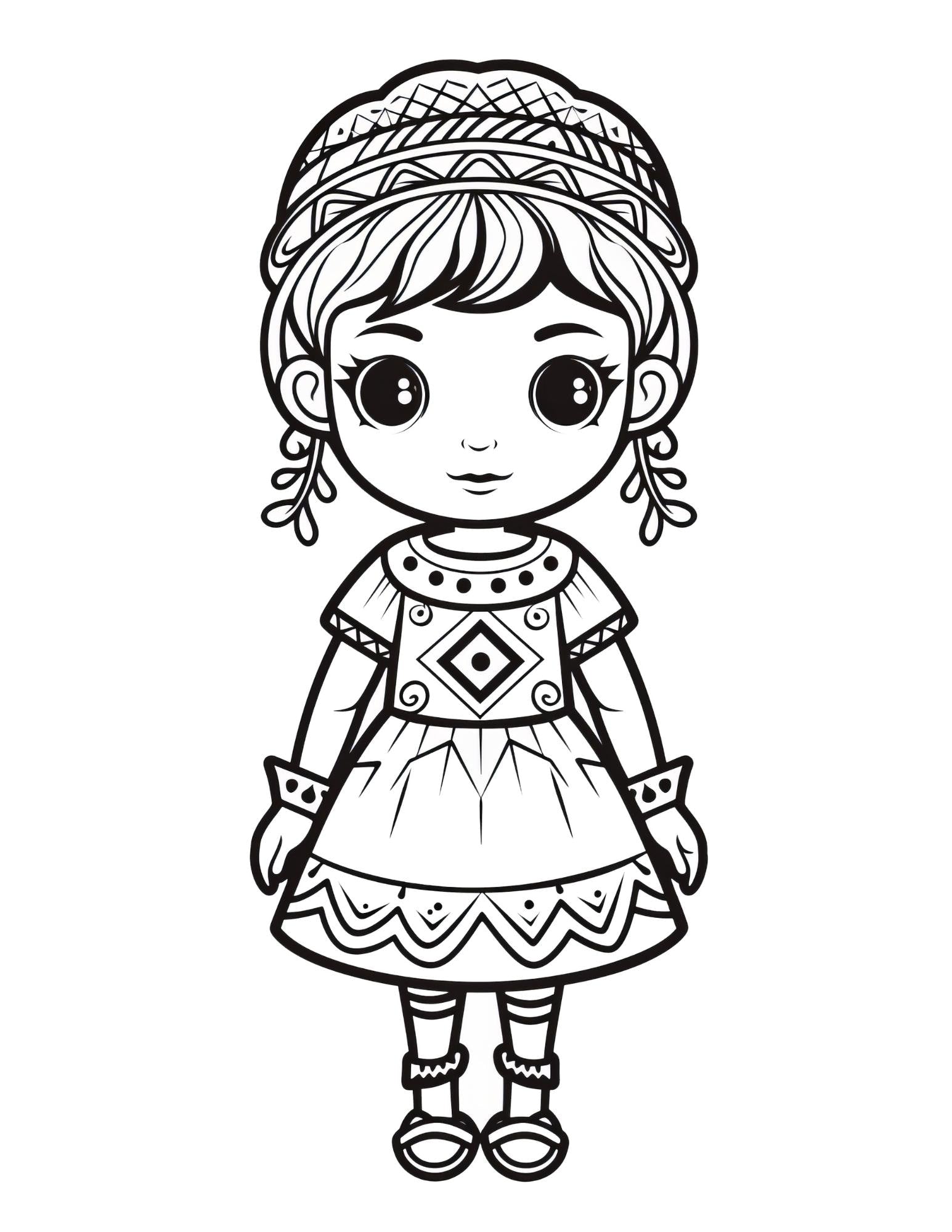 Folk Art Coloring Book | 25-Page Canva Template with Traditional Folk-Inspired Designs | Creative Coloring Pages for All Ages - Social Canvas