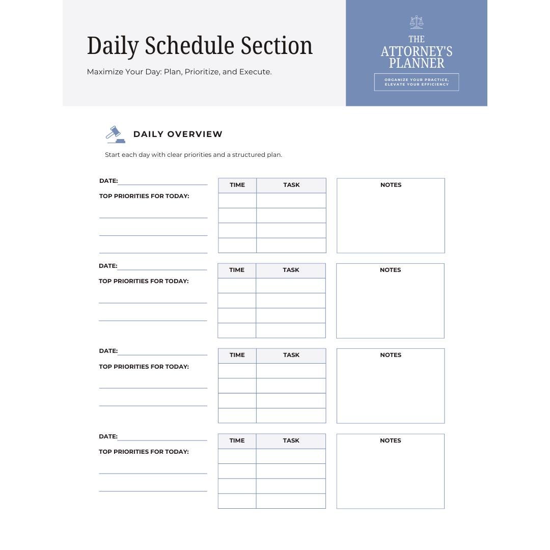 Attorney Planner | Case & Client Organizer | Law Firm Management and Billing Tracker - Social Canvas
