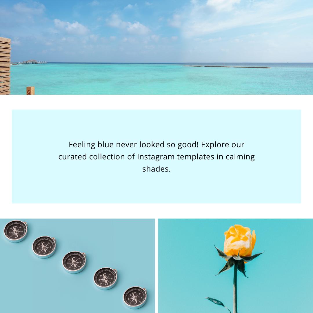 100 Blue Instagram Post Templates Canva | Aesthetic IG Post Templates | Editable & Customizable | Social Media Planner, Analytics Guide - Social Canvas