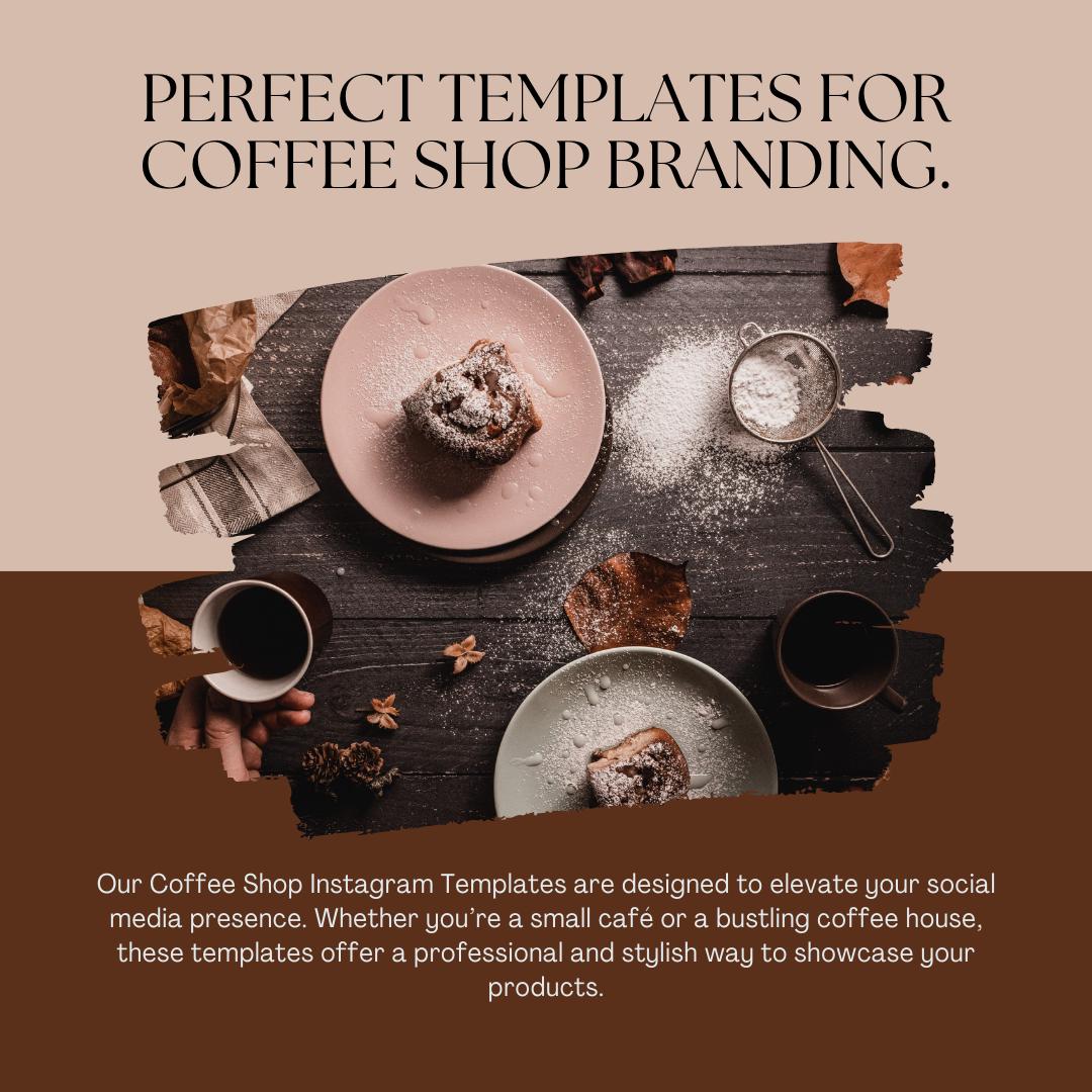 Coffee Shop Instagram Templates | Social Media Planner and Analytics Guide | Café Social Media Kit | Instagram, Pinterest and Facebook - Social Canvas
