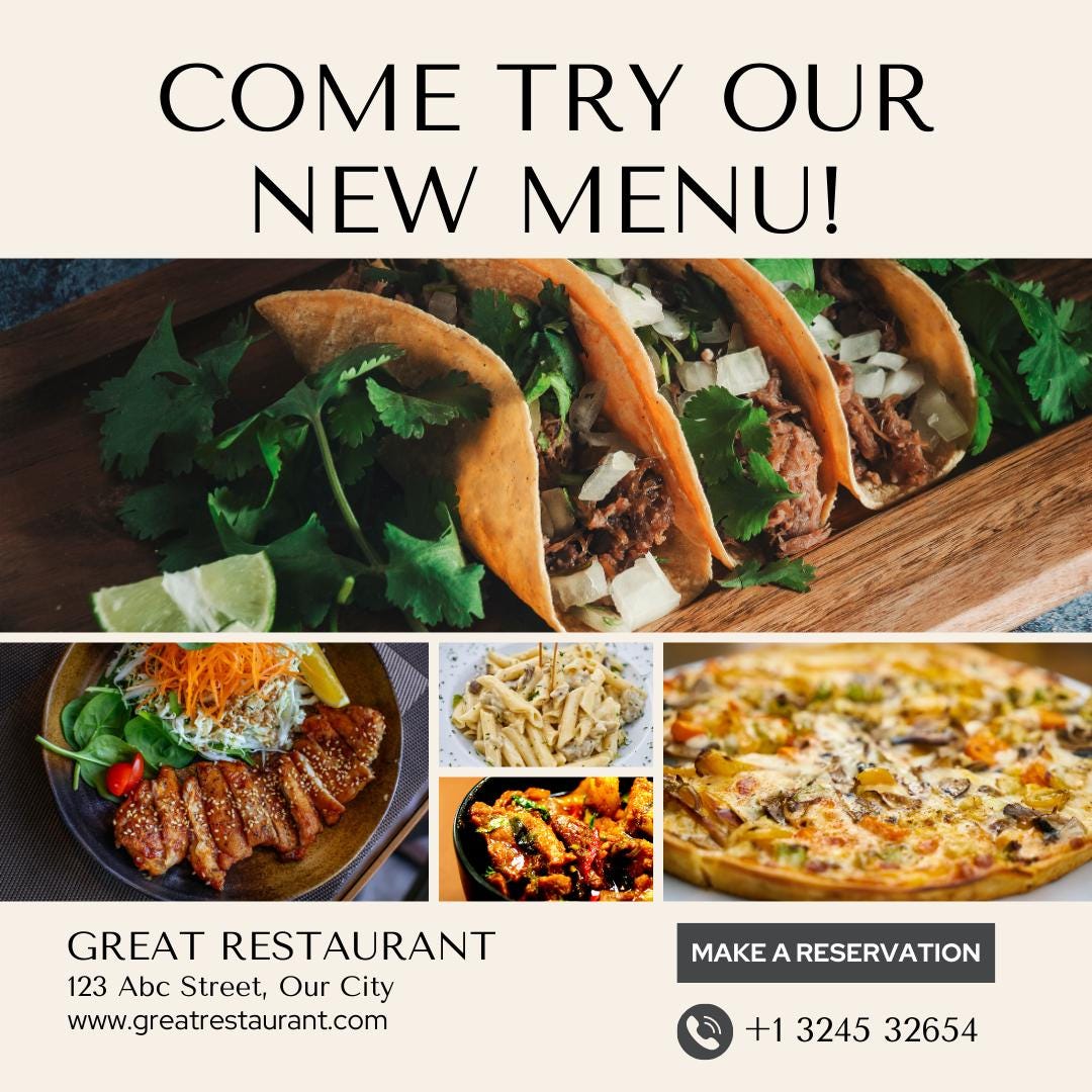 Food Service Social Media Canva Templates | Restaurant, Café & Food Delivery Marketing Kit | Social Media Planner, Analytics Guide - Social Canvas