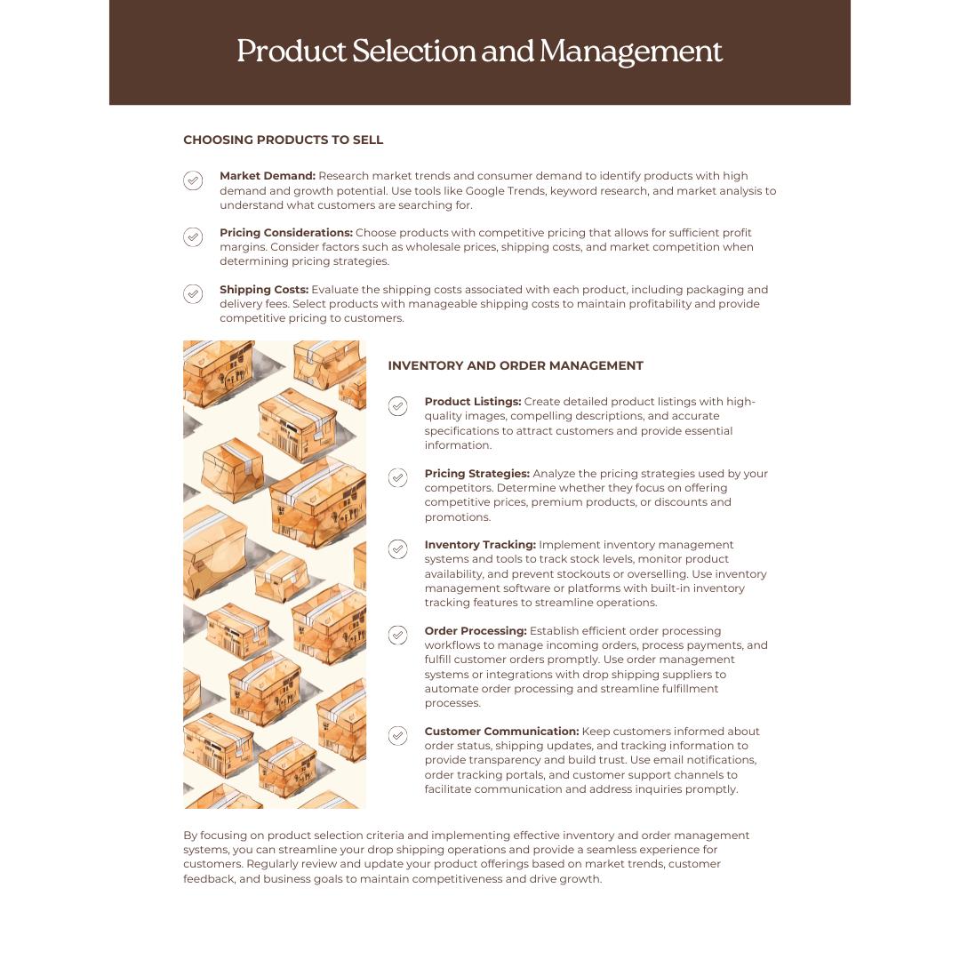 Drop Shipping Business Planner | E-Commerce Startup Guide | Supplier & Marketing Tracker - Social Canvas