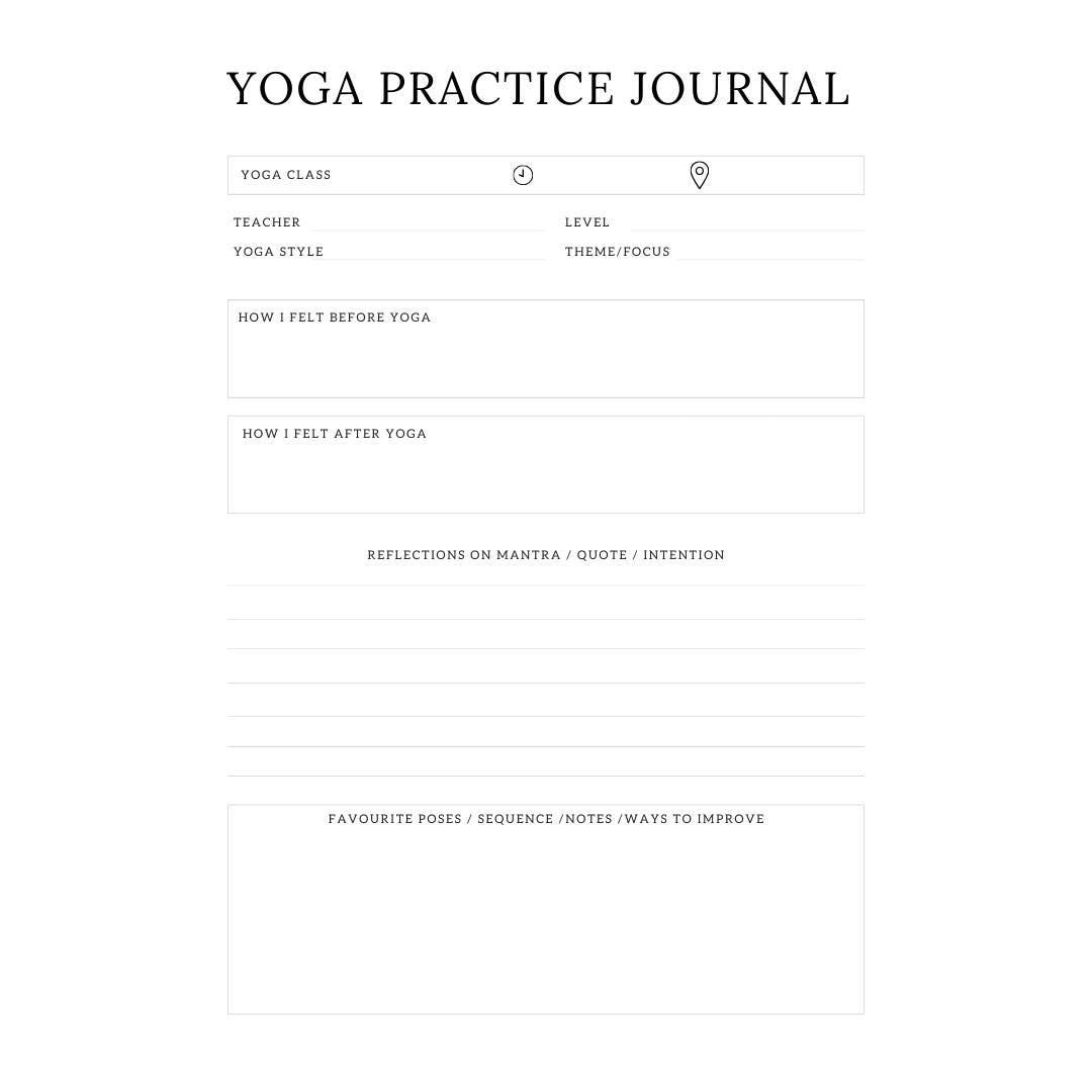 Yoga Journal Canva Template | Printable Yoga Planner | Yoga Practice Log | Meditation Tracker | Digital Download - Social Canvas