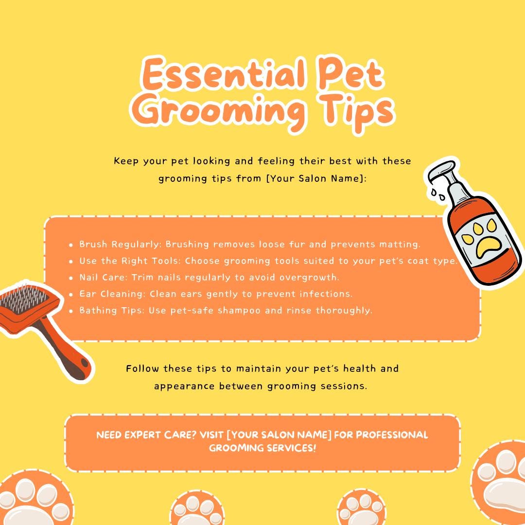 30 Pet Grooming Social Media Templates | Editable Canva Templates | Pet Care, Dog Grooming & Salon Marketing | Instant Download - Social Canvas