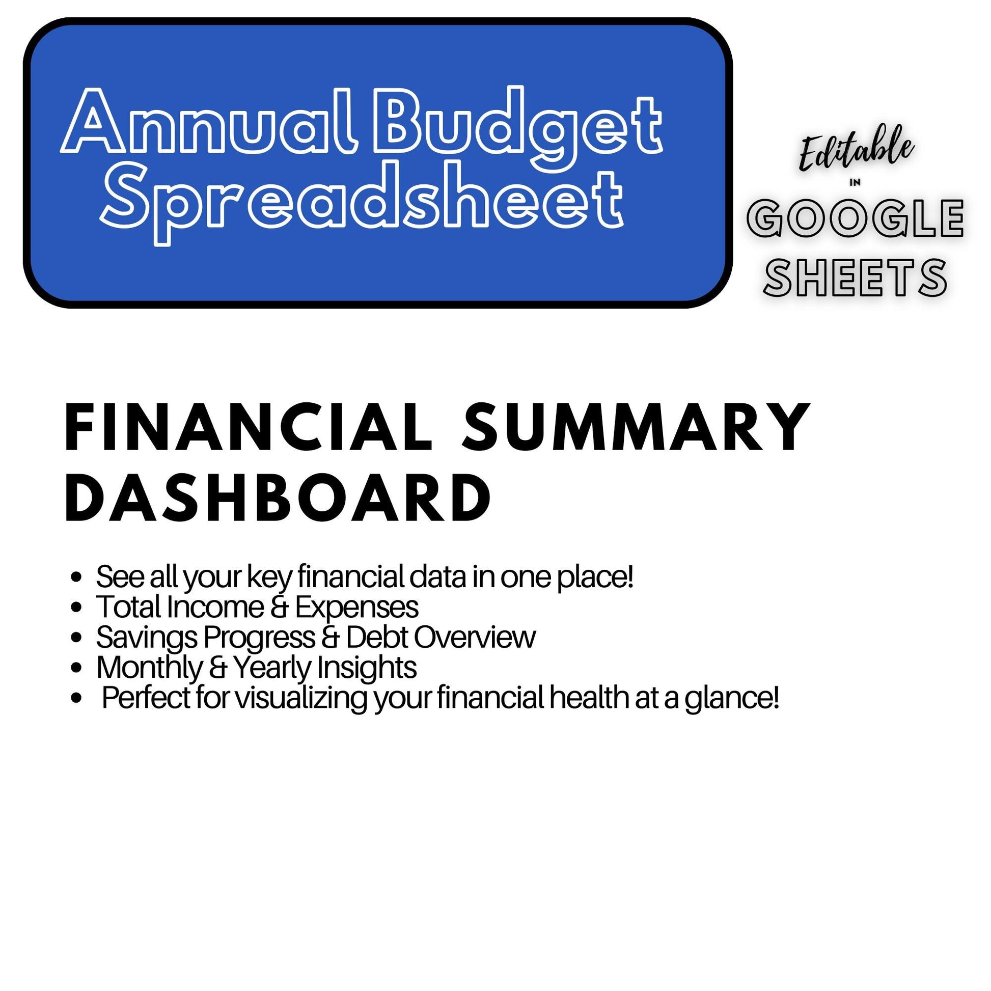 Annual Budget Spreadsheet | Editable Google Sheets Template | Business & Household Budget Planner | 2025 Financial Tracker - Social Canvas