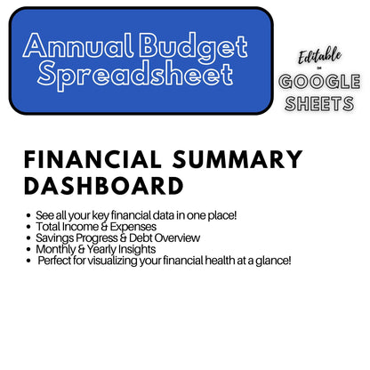 Annual Budget Spreadsheet | Editable Google Sheets Template | Business & Household Budget Planner | 2025 Financial Tracker - Social Canvas