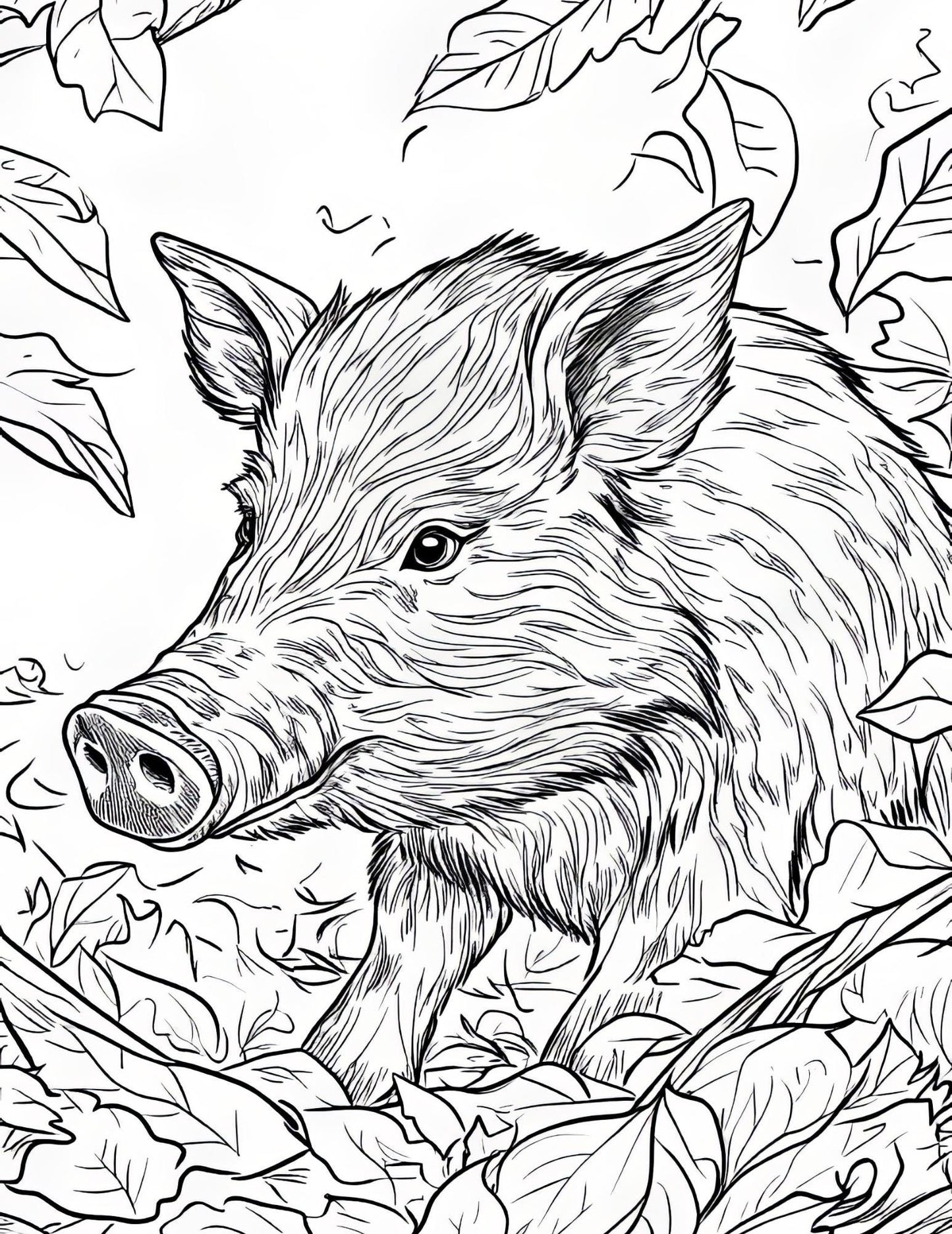 Autumn Animals Coloring Book | 25-Page Canva Template with Woodland Wildlife Designs | Fall-Themed Coloring Pages for All Ages - Social Canvas