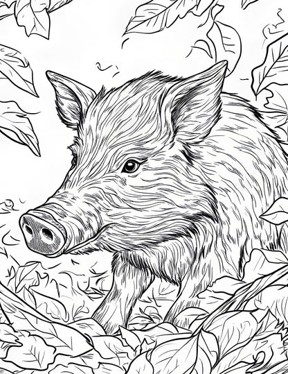 Autumn Animals Coloring Book | 25-Page Canva Template with Woodland Wildlife Designs | Fall-Themed Coloring Pages for All Ages - Social Canvas