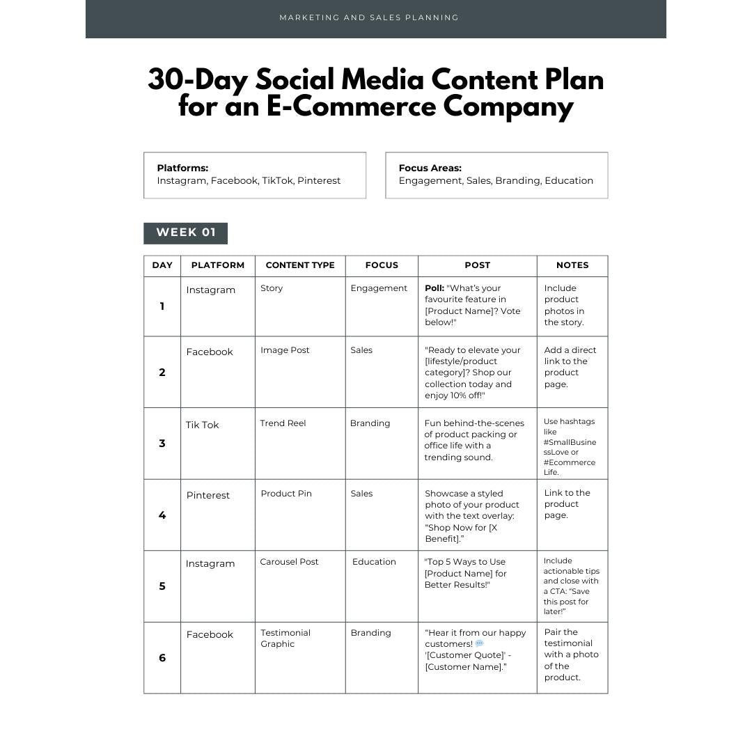 E-Commerce Business Planner | Digital Seller Organizer | Marketing & Inventory Tracker - Social Canvas