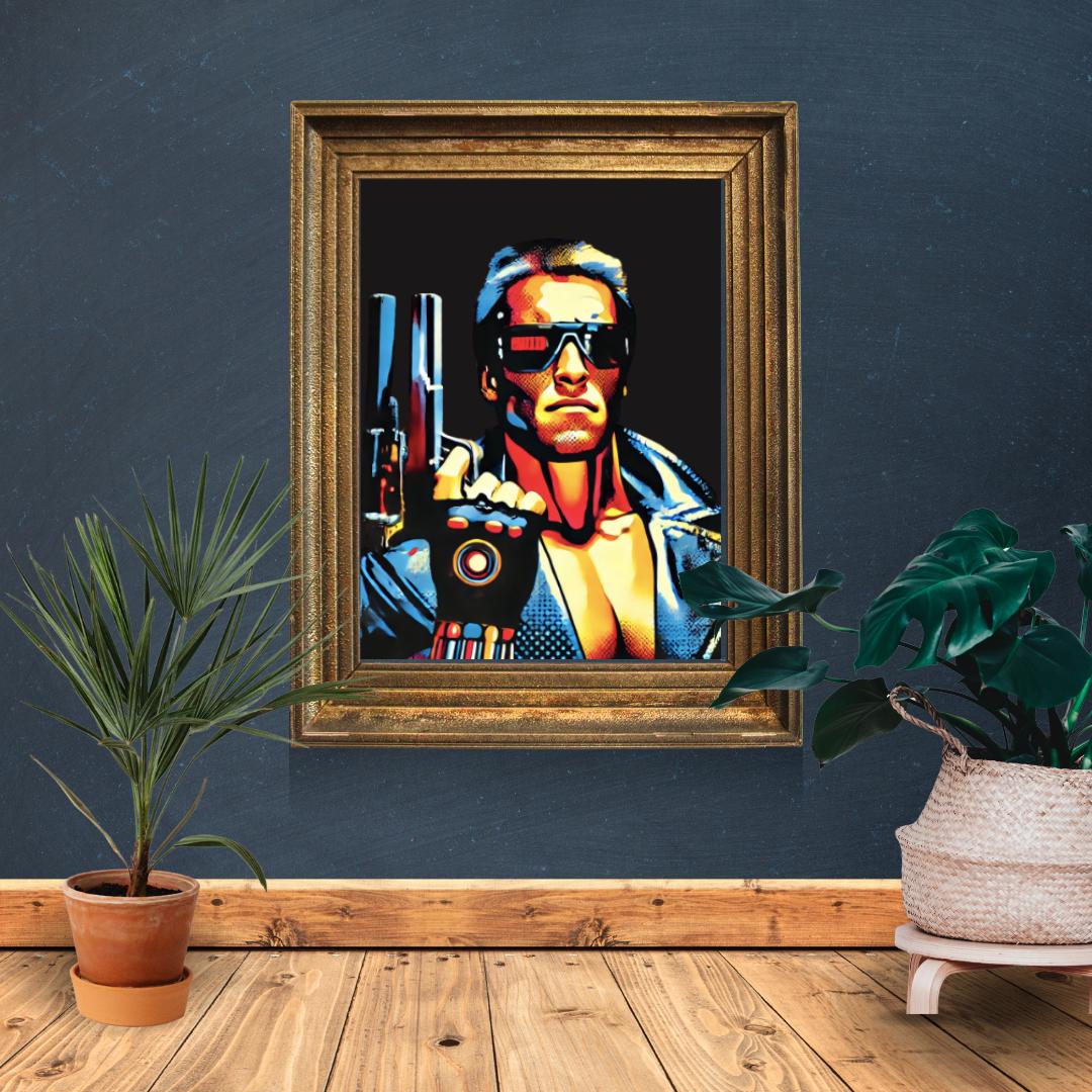 Terminator Style Pop Art Poster - Iconic Sci-Fi Movie Wall Decor - Social Canvas
