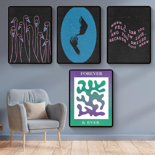 50 Modern Art Prints | Digital Wall Art | Printable Home & Office Decor | Abstract, Boho and Colorful Aesthetic Prints | Instant Download - Social Canvas