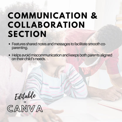 Co-Parenting Journal | Printable Digital Planner for Separated Parents | Shared Custody Organizer | Child’s Well-being | Editable on Canva - Social Canvas