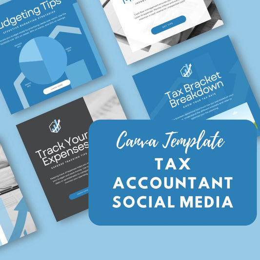 30 Tax Accountant Social Media Templates | Editable Canva Templates | Finance, Accounting & Tax Prep Marketing | Instant Download - Social Canvas