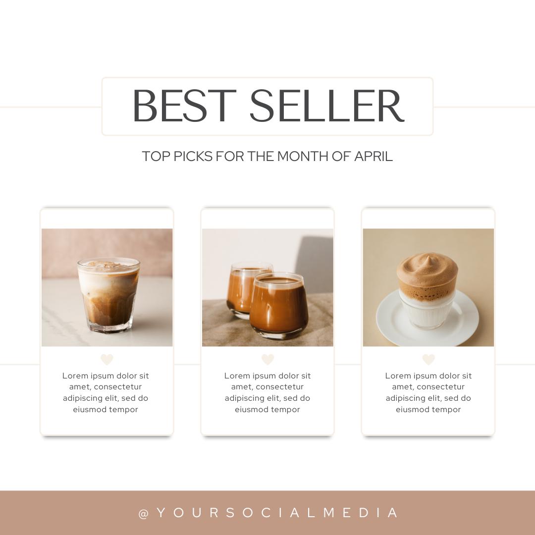 Coffee Shop Social Media Canva Templates | Café and Barista Marketing Kit | Social Media Planner, Analytics Guide - Social Canvas