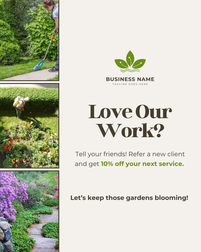 Landscaping Social Media Template Bundle | Canva Lawn Care & Gardening Marketing Kit | Landscape Business Instagram and Facebook Templates - Social Canvas