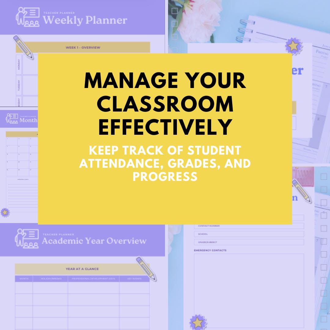 Teacher Planner | Editable Canva Template | Digital & Printable Classroom Organizer - Social Canvas