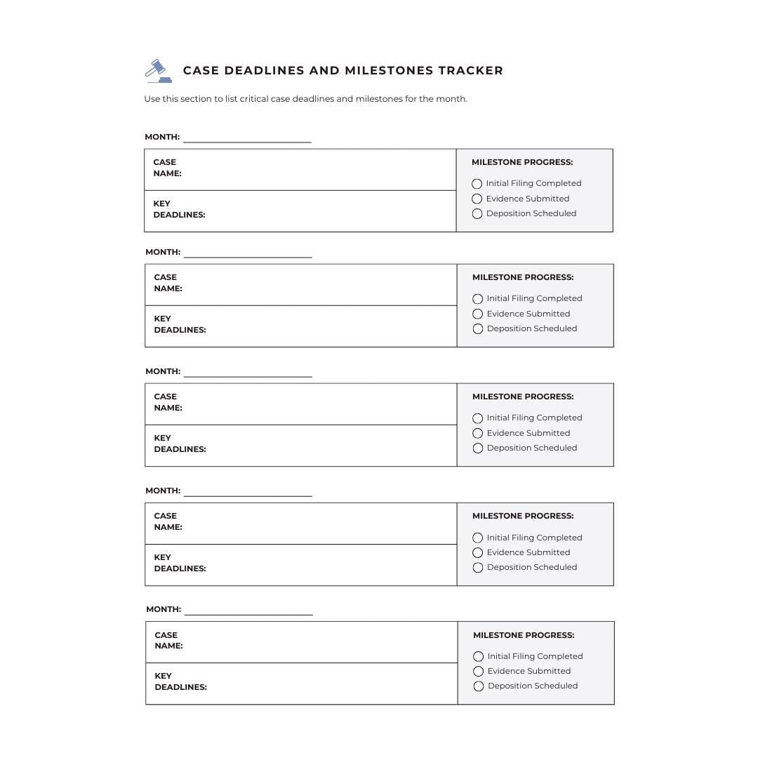 Attorney Planner | Case & Client Organizer | Law Firm Management and Billing Tracker - Social Canvas