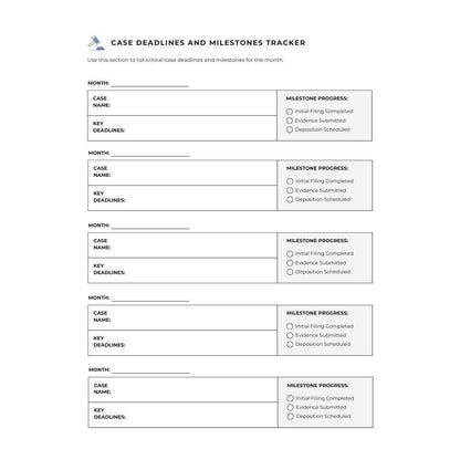 Attorney Planner | Case & Client Organizer | Law Firm Management and Billing Tracker - Social Canvas