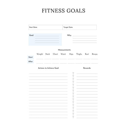 Fitness Planner Canva Template | Printable Workout Tracker | Gym and Exercise Log | Goal Setting and Progress Journal | Digital Download - Social Canvas