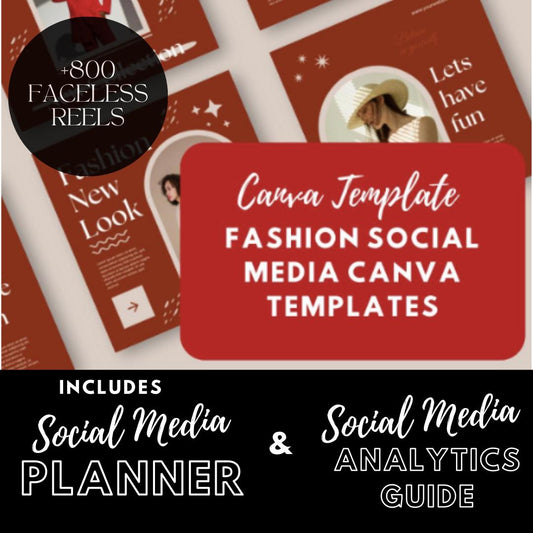 60 Fashion Social Media Canva Templates | Instagram and Pinterest Branding Kit | Clothing Brand and Boutique Marketing | Digital Download - Social Canvas