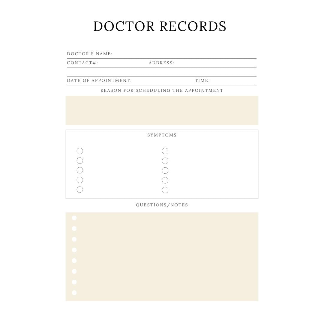 Medical Planner Canva Template | Printable Health Tracker | Doctor Appointment and Medication Log | Wellness and Symptom Journal - Social Canvas